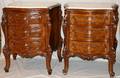 102129 FRENCH STYLE MAHOGANY MARBLE TOP COMMODES