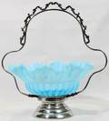 101311 VICTORIAN OPALESCENT GLASS BRIDES BASKET