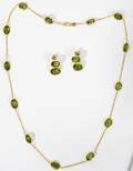 120194 2CT TOTAL PERIDOT NECKLACE  EARRINGS L18