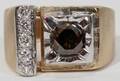 120192 10CT GENUINE COGNAC DIAMOND GENTS RING