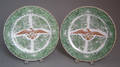 Pair of Chinese export green Fitzhugh plates late 19th c