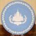 113137 WEDGWOOD BLUE JASPER WARE PLATE 1972 DIA8
