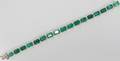 112209 2CT EMERALD CUT EMERALD 1CT DIAMOND BRACELET
