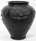 111375 MOLDED BLACK GLASS VASE C1920 H88 DIA75
