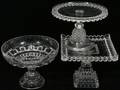 111368 ANTIQUE PATTERN GLASS CAKE STANDS  COMPOTE