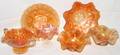 111366 MARIGOLD CARNIVAL GLASS DISHES  COMPOTES