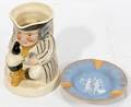 110226 LIMOGES BISQUE ASHTRAYSTAFFORDSHIRE TOBY MUG