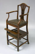 George III mahogany childs metamorphic highchair ca 1795