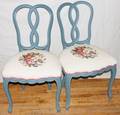 101358 FRENCH STYLE WOOD SIDE CHAIRS WRIBBON BACKS