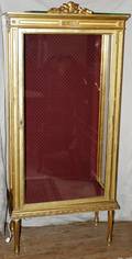 101357 LOUIS XVI STYLE GILT WOOD CURIO CABINET
