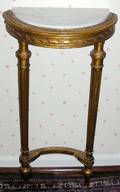 101355 LOUIS XVI STYLE GILT WOOD DEMI LUNE CONSOLE