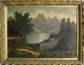 Oil on canvas primitive landscape