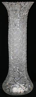 121362 MONUMENTAL RUSSIAN CUT GLASS VASE AS IS