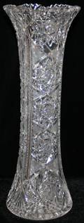 121361 CUT GLASS VASE H17 DIA54
