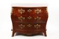 Louis XV Style Mahogany 3 Drawer Bombe Commode