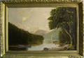 Oil on canvas primitive landscape