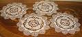 113176 ANTIQUE ECRU DOILIES SET OF FOUR DIA9