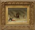 112285 CHRISTIAN SELL OIL ON PANEL MILITARY SCENE
