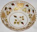 111412 CUT GLASS FRUIT BOWL WFIRED GOLD DECORATION