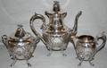 110279 MERIDIAN SILVER PLATE ENGRAVED TEA SET