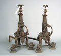 Pair of cast iron figural andirons