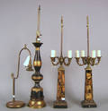 Four table lamps