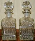 113210 THISTLEDOWN CRYSTAL DECANTERS PAIR H105