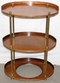 112324 ENGLISH MAHOGANY OVAL FORM THREE TIERED TABLE