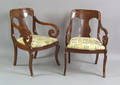 Pair of Philadelphia classical mahogany armchairs ca 1835