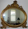 111456 VICTORIAN STYLE GESSO OVAL MIRROR 58x58