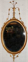 111452 REGENCY STYLE GILT OVAL MIRROR 46x21