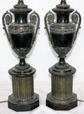 111440 METAL URNFORM LAMPS PAIR H31