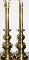 111439 STIFFEL BRASS LAMPS TWO H31