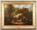 Circle of D Wolstenholme 18th C Oil Fair Scene