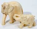 102249 IVORY  PLASTIC ELEPHANTS TWO