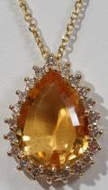 120371 80CT CITRINE  10CT DIAMOND PENDANT L6