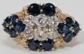 120369 22CT BLUE SAPPHIRE  7CT DIAMOND RING