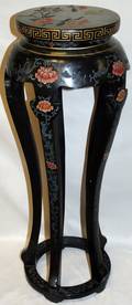 112361 ASIAN COROMANDEL BLACK LACQUER PEDESTAL H35