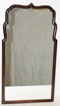 112338 MAHOGANY WALL MIRROR C1850 H28 W15
