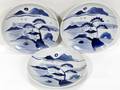 111492 CHINESE CANTON BLUE PORCELAIN PLATES C1850