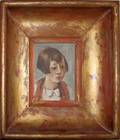 102292 H BROSE OIL ON WOOD PANEL YOUNG GIRL