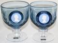 121477 WEDGWOOD BLUE CRYSTAL  JASPER WARE GOBLETS