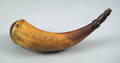 Scrimshaw decorated powder horn dated 1781