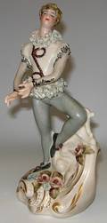 113597 BORSATO PORCELAIN FIGURE MALE DANCER H11 W5