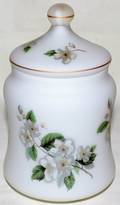 111530 CONTINENTAL WHITE SATIN GLASS BISCUIT JAR
