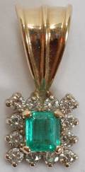 102356 EMERALD  DIAMOND SLIDE PENDANT