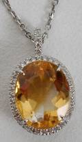 102355 1CT CITRINE  10CT DIAMOND PENDANT L1