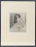 102324 JAMES ROY HOPKINS LITHOGRAPH WOMAN TURNING