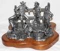 101496 MICHAEL RICKER PEWTER SCULPTURE COWBOYS