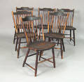 Set of 6 Pennsylvania rodback windsor side chairs ca 1820